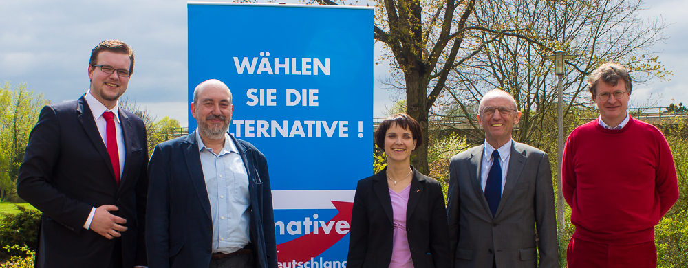 Der am 28.04.2013 in Leipzig gewählte AfD-Vorstand. Foto: Jens Herold