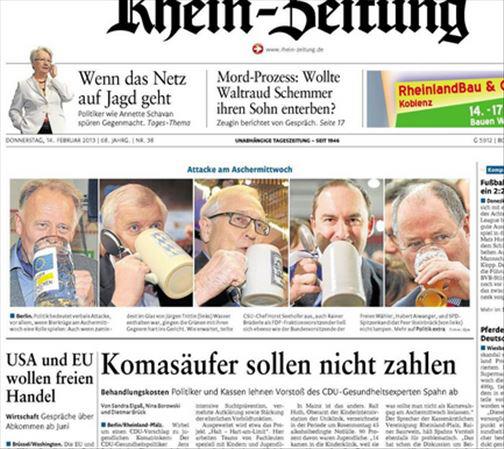 J Komasäufer Politik Screenshot "Rhein-Zeitung". Quelle: privat
