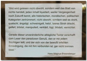 BILD-Beschreibung von H.M.Enzensberger. Quelle: privat.