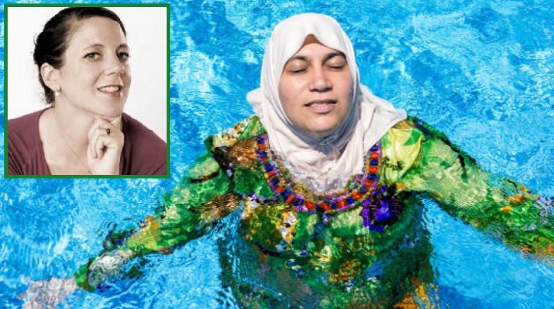 Judith Luig. Quelle: http://www.pi-news.net/wp-content/uploads/2018/06/burkini1.jpg Judith Luig. Quelle: http://www.pi-news.net/wp-content/uploads/2018/06/burkini1.jpg